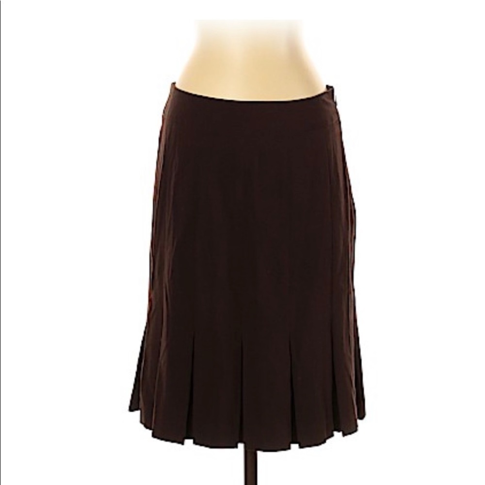 Anthropologie brown skirt sz 8 stretchy rayon